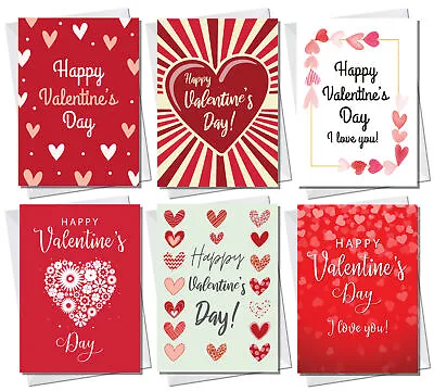 Valentines Day Cards Pack Of 6 Valentines Cards For Boyfriend Girlfriend Husband • £4.99
