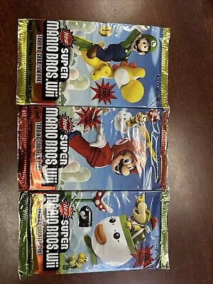 New Super Mario Bros Wii Trading Card Enterplay Fun Pak New  Sealed 3 Pack Lot • $22.99