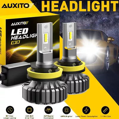 AUXITO 2x H11 LED Headlight Globes Bulbs Kit Replace Halogen 22000LM White Kit • $26.99