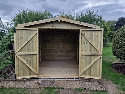 12x10 Apex Garden Wooden Workshop Shed Storage Bike Shed Tanalised Heavy Duty • £1540