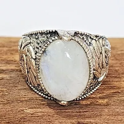 Most Popular Rainbow Moonstone Ring Solid 925 Silver Men's Birthday Ring All S41 • $17.77