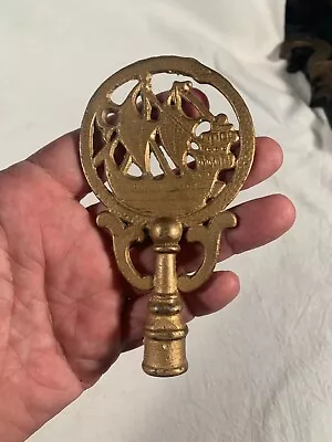 Vintage LARGE Nice Fancy Cast Iron Sailing Ship Finial 5 Inches Tall • $25