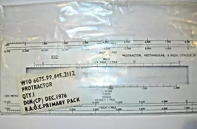 Military Issue : Protractor Rectangular 6 Inch Opaque 'A' MK.4 • $5.60