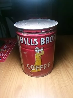 Vintage 2 Pound Hills Bros Coffee Can And Lid • $0.99