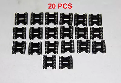 20 PCS 8 Pin DIP IC Socket Low Profile Open Body ICO-308-LTT • $4.35