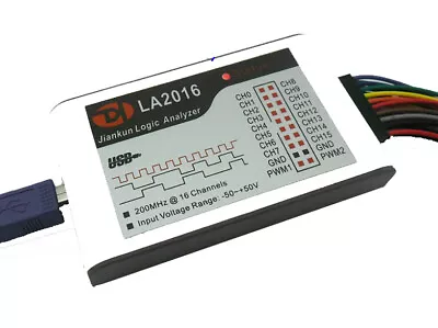 LA2016 USB Logic Analyzer 16 Channels 200MHz Max Sample Rate 2 PWM Output 1GB • £179.99