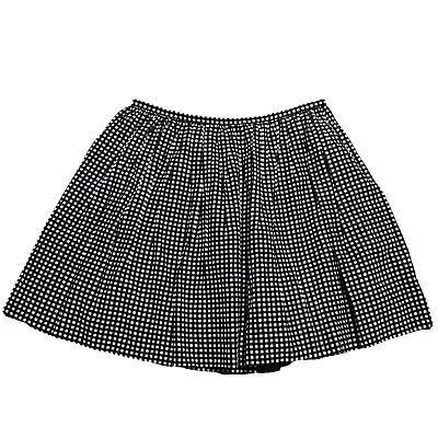 Madewell | Womens Size 0 Black White Gingham Shirred Skirt Pockets • $30.09