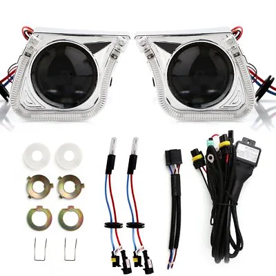 3'' Car Bi-Xenon HID Projector Lens Kit HI/LOW Light With Angel Eye For H1 H4 H7 • $121.50