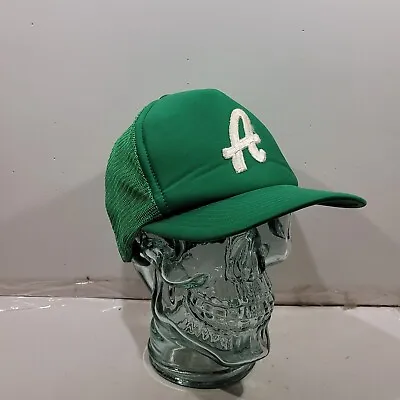 Trucker Mesh Snapback Green Monogram A Baseball Cap • $9.31