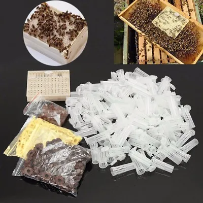 441Pcs Queen Rearing Cupkit Box Hair Roller Cage Cell Cups Beekeeping Case Kit • £33.42