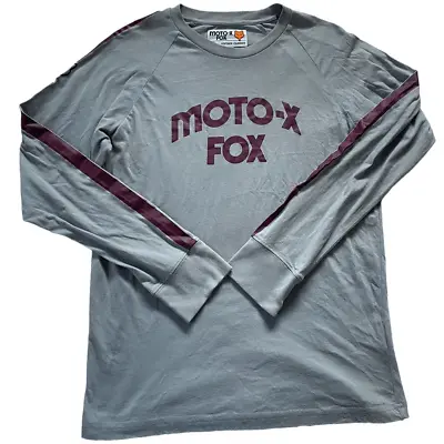 Vintage Moto-X Fox Classics Motocross Long Sleeve Tshirt Mens Large Gray B1105 • $47.20