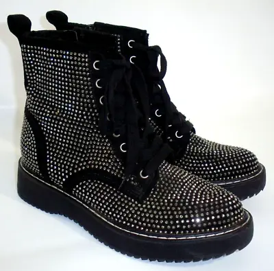 Madden Girl Womens Size 6 Kurrt Black Combat Boots With Silver Studs • $39.20