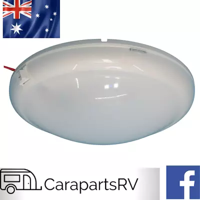 CARAVAN / MARINE 10  (250mm) ROUND LED INTERNAL OYSTER CEILING LIGHT WITH SWITCH • $67.98