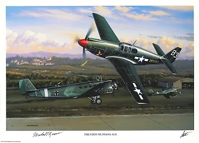 Michael Russo Hand Signed First Mustang Ace Print Stan Stokes Wwii Ace • $49.95