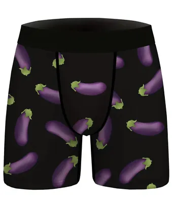 Eggplant Novelty Boxer Shorts Men’s Spandex Comfortable Feel- Size L (34) • $8.99
