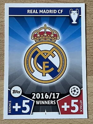 Match Attax Uefa Champions League 2017 2018 17 18 Real Madrid Badge • £0.99