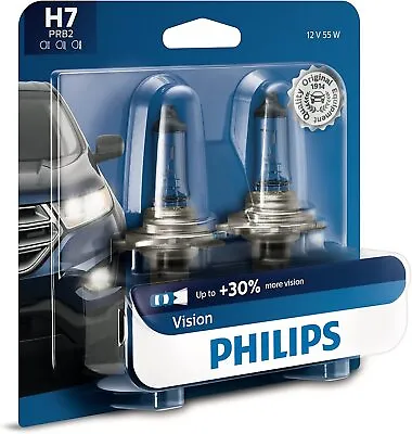 Philips H7 Vision Upgrade Headlight Bulb With Up To 30% More Vision 2 Pack • $21.06