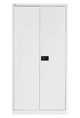 £130 • Buy Bisley 2 Door Tall Filing Cupboard Stationery With Keys & 3 Shelves Chalk White