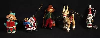 Lot Of 5 (Five) Miniature Christmas Ornaments Santa's Reindeer Children • $10.50