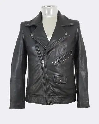 BLK DNM Studded Leather Biker Jacket Small EU46 RRP £945 Black • $304.91