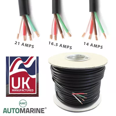 $266.84 • Buy PVC 4 Core Cable 12v 24v Thin Wall Wire (14A 16.5A 21A 25A) Trailer LED Lights