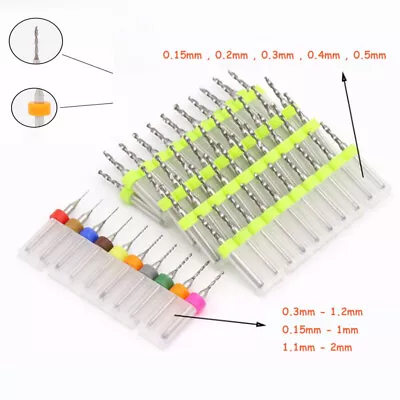 10pcs Tungsten Steel Carbide PCB CNC Micro Twist Drill Bits Set 0.15-2mm Milling • $3.55