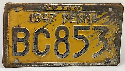 Old 47 PA. Antique Hot Rod Rat Rod Vintage 1947 Pennsylvania License Plate BC853 • $9.99