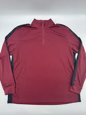 PGA TOUR AirFlux Long Sleeve Polo Shirt Mens Large Red Golf Wicking L/S • $8.97