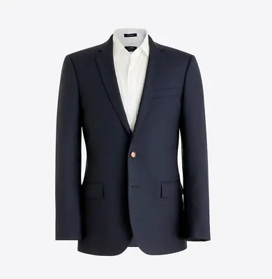 New J. Crew $398 Navy Thompson Slim Suit Jacket In Voyager Wool Sz 42l • $119.99