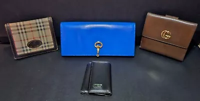 4 Pc Lot - Gucci Wallets Key Holder &  Vtg Burberry Wallet  • $99.99