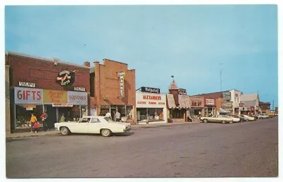 Mackinaw City MI Central Ave. Downtown Shopping Area Vintage Postcard Michigan • $3.99