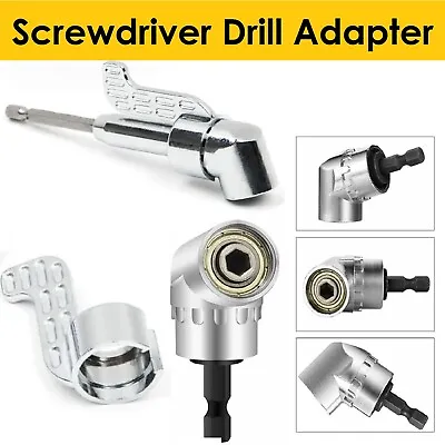 Screwdriver Drill Adapter Right-angle Attachment Impact Hex Driver Extension Bit • $14.99