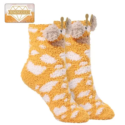 £6.31 • Buy 1 Pair Women Coral Fleece Socks Girls Fluffy Stockings Giraffe Comfortable Socks