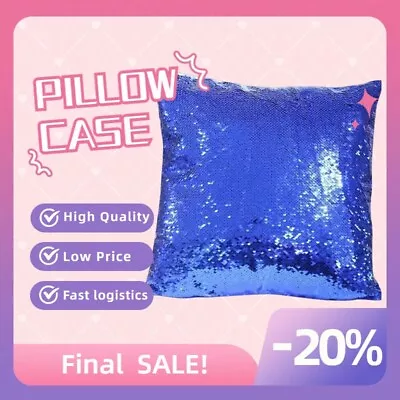 10PCS Blue 3D Sublimation Blank Reversible Mermaid Pillow Case Sequin Glitter • $30.68