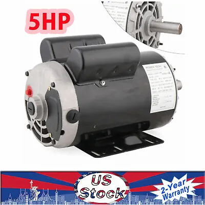 5 Hp 3450 RPM Single Phase 240V 56 Frame Electric Air Compressor Motor 7/8  • $170.05