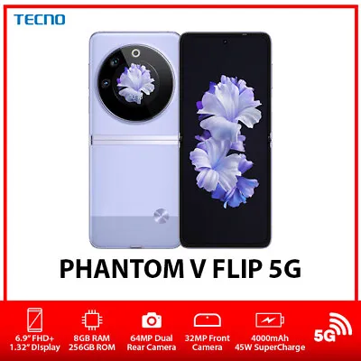 TECNO Phantom V Flip 5G Dual SIM Unlocked Android Mobile Phone –Purple/8GB+256GB • $1269.59