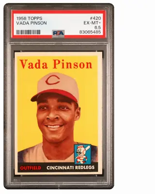 1958 Topps Vada Pinson Baseball Card*# 420 Psa 6.5*bright Vivid Color*razor Cor. • $69.99