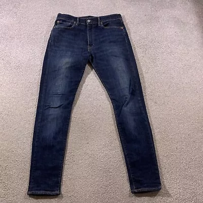 LEVI'S 512 Jeans Mens (33 Inch Waist) (34 Inch Leg) Slim Fit Blue Skinny • £17.99