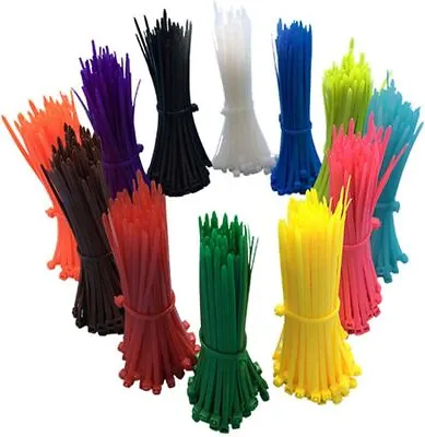 1200 Pcs Of Multi-Purpose Assorted Colored Self-Locking Nylon Cable Zip Ties • $24.56