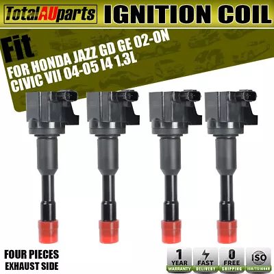 4x Ignition Coil Pack For Honda Civic ES FD Fit GD GE Jazz GD 1.3L LDA1 Exhaust • $58.64