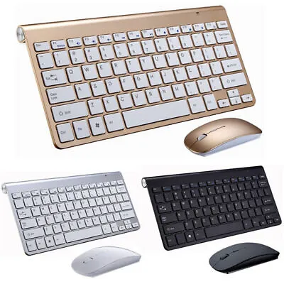 2.4GHz Mini Wireless Keyboard & Mouse Combo Set Fit Mac PC Universal Computer • $15