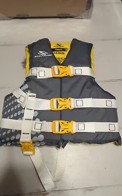 Stearns Child Life Jacket 30-50lbs Type III Gray Youth US Coast Guard Approved • $7.99
