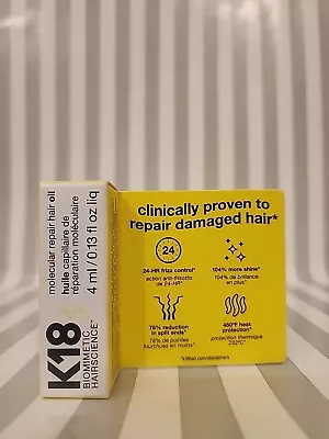 K18 MOLECULAR REPAIR HAIR OIL 4ML .13oz. / New In Box • $16.95