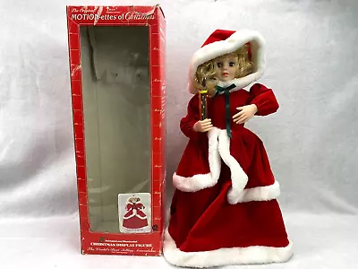 Vintage Telco 24  Christmas Motion-ette Figure Girl Red Coat Lighted Candle • $25.49