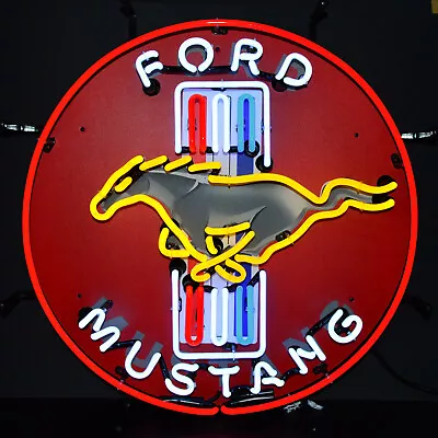 Licensed Neon Sign Ford Mustang 1964 1969 Cobra Jet 2020 GT Fastback 5.0 • $384.99