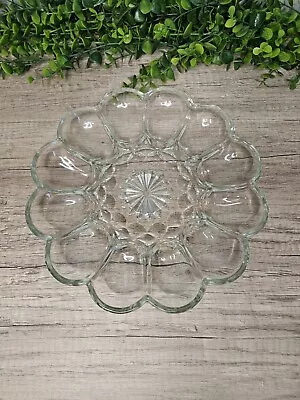 Vintage Anchor Hocking Presence Deviled Egg Serving Tray/Plate Clear Glass Star • $10