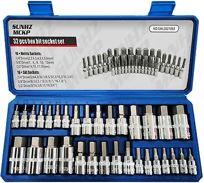 Alan Allen Alen Hex Key Socket Wrench Set Metric Standard Inch Short Arm 32pcs • $39.25