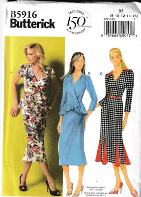 Butterick B5916 Misses Vintage Style Dress Size 8-16 FF • $9.88