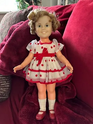 Vintage 1972 Ideal Shirley Temple Doll 16” Red White Polka Dot Dress • $25