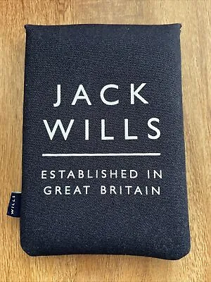 JACK WILLS Navy Blue Logo Kindle Or Small Tablet Padded Case Pouch • £6
